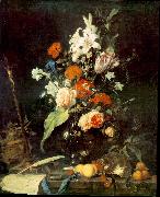 HEEM, Jan Davidsz. de Flower Still-life with Crucifix and Skull af china oil painting reproduction